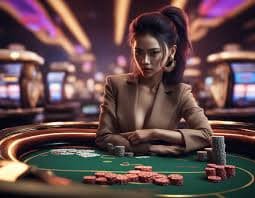 Live blackjack dealer studio on mahjong x6000 with professional croupier and multi-camera setup